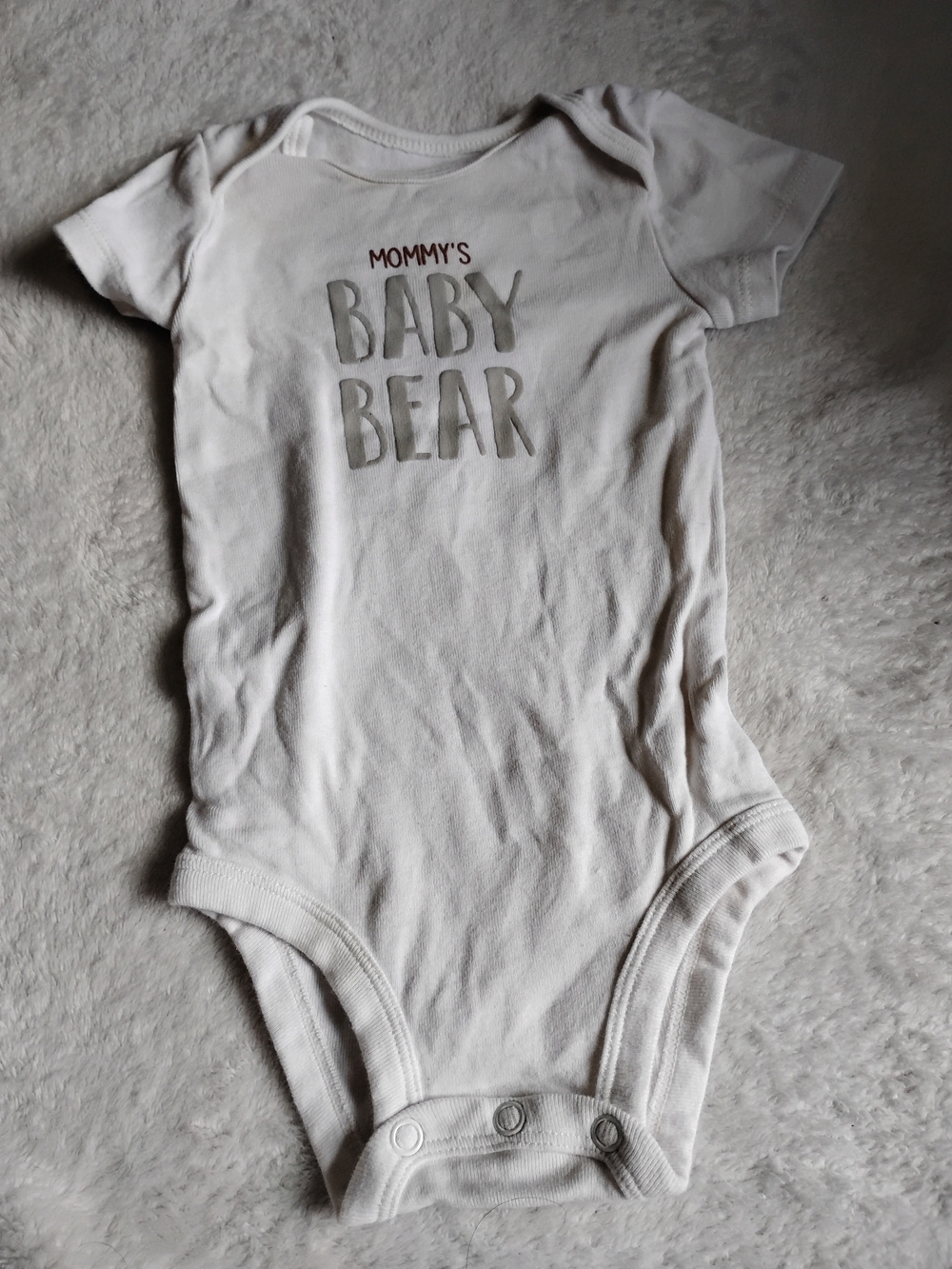 Baby One-Piece Bodysuit - White "Mommy's Baby Bear"